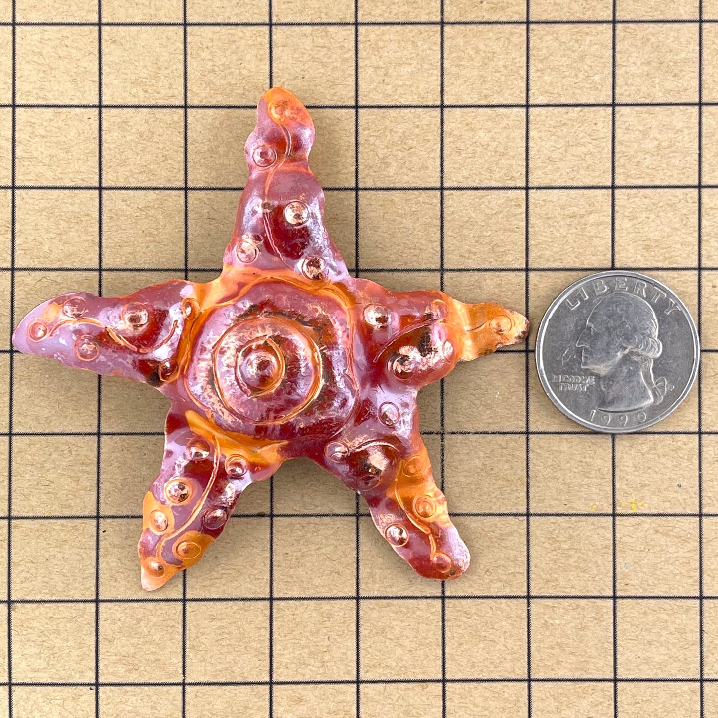 Big Copper Starfish Pendant