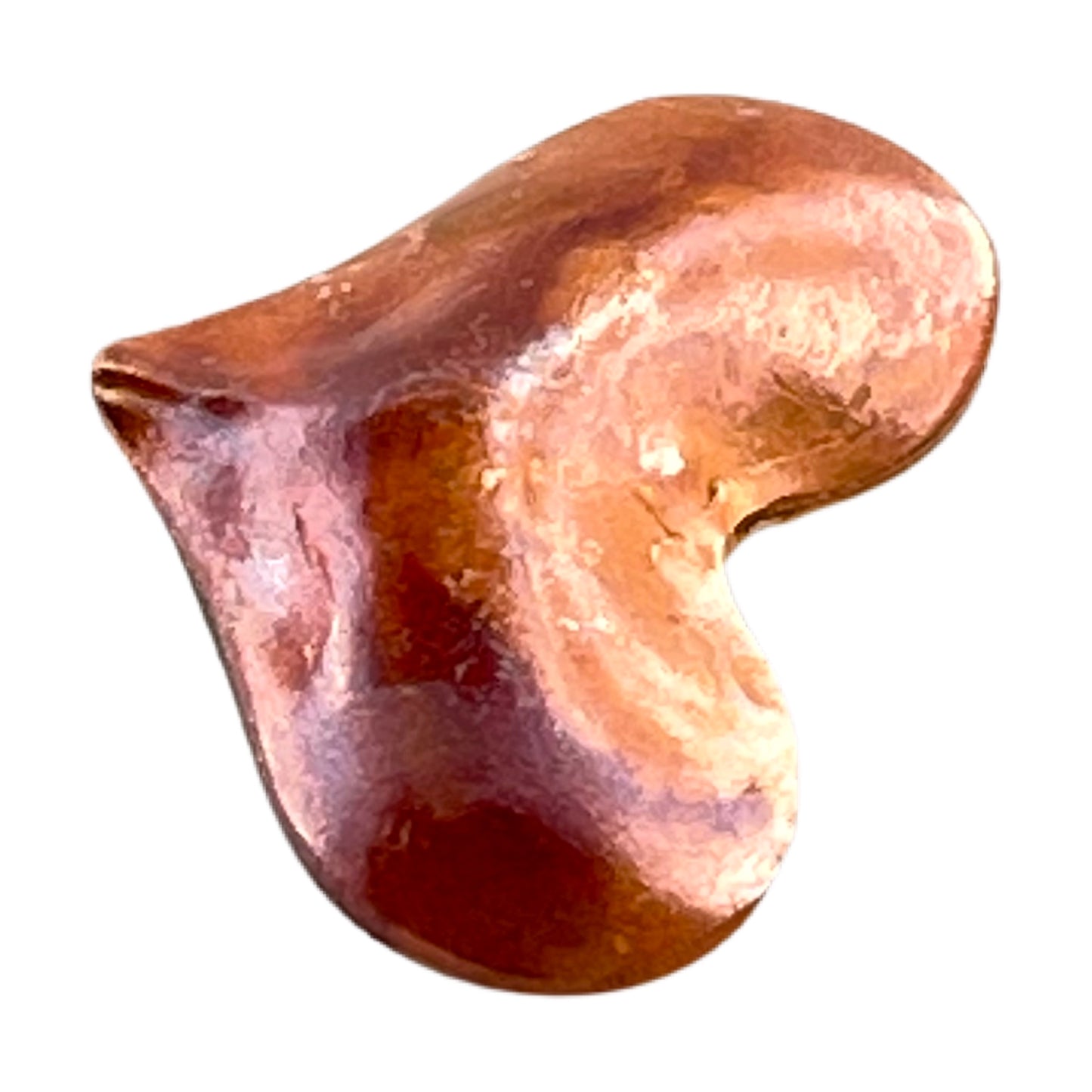 Medium Puffy Heart Copper Bead • String Top to Bottom