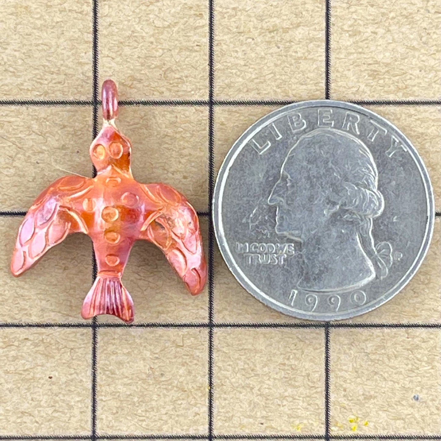 Copper Dove Charm with Bail on the Top