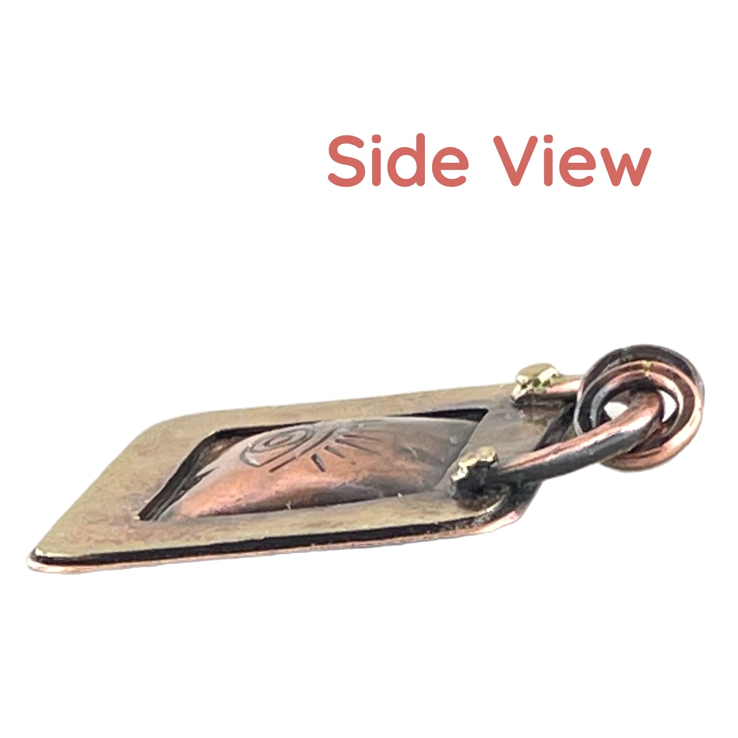 Mixed Metal "Evil Eye" Pendant in Antiqued Copper