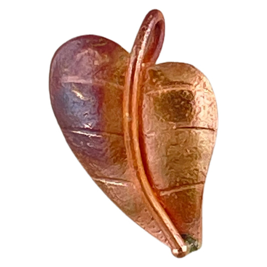 Small Copper Leaf with Option for Mirroring Leaves for Earring Design