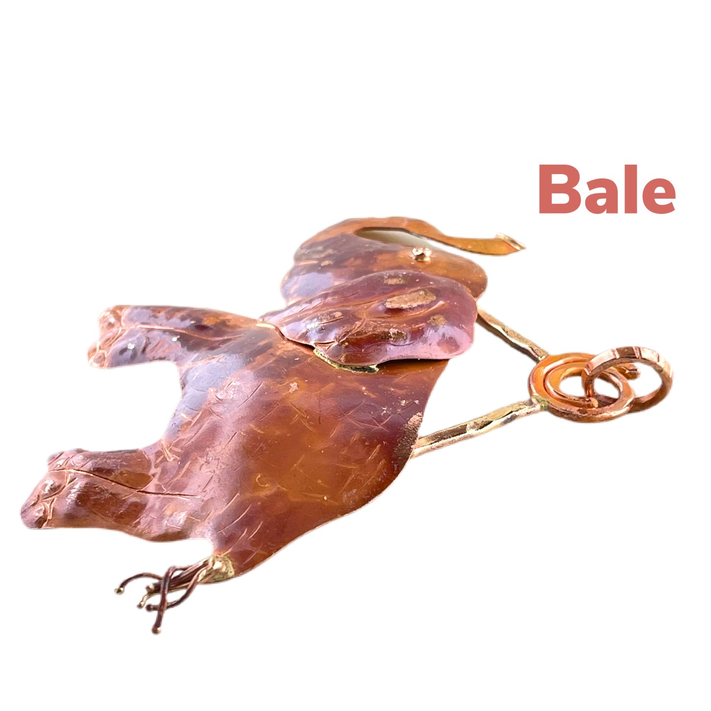 Large Copper Elephant Pendant with Brass Accents
