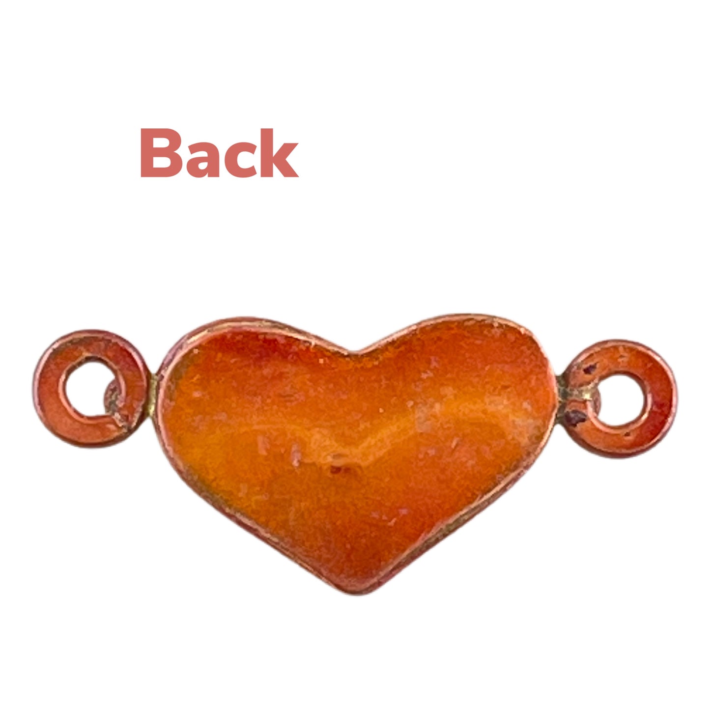 Small Copper Bezeled Heart Link