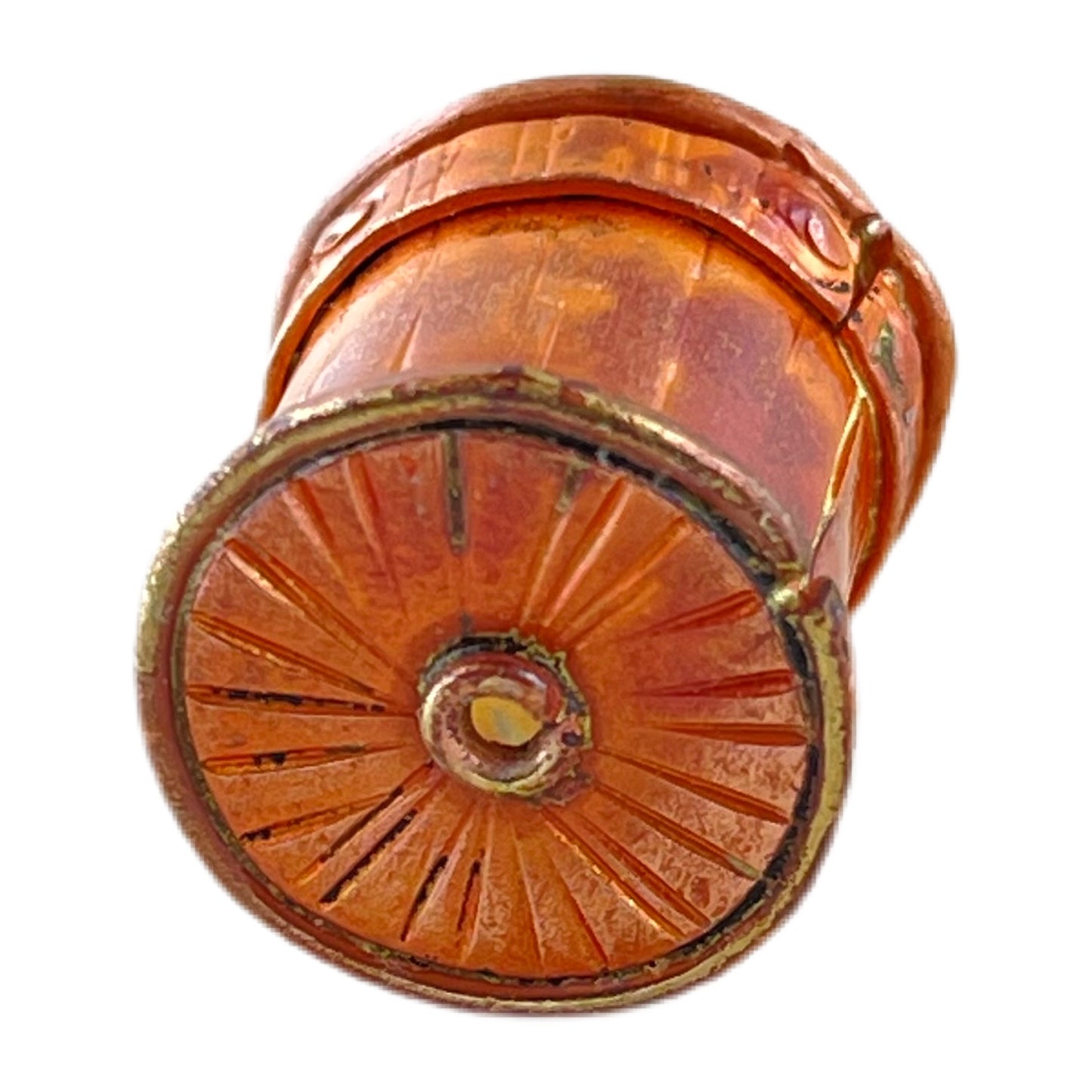 Copper End Cap with Brass Accents for Kumihimo & Multi-Strand Jewelry