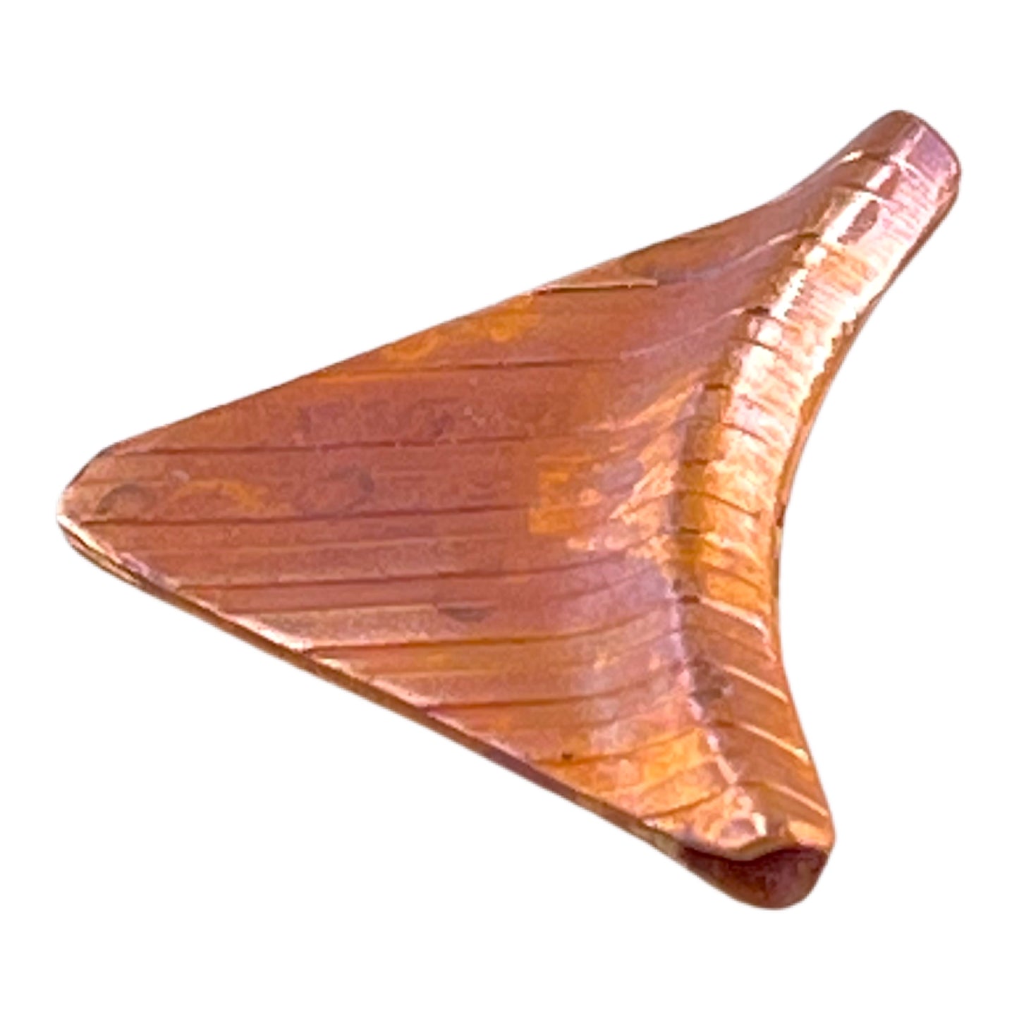 Copper Triangle Bead – Double-Sided Textured Design