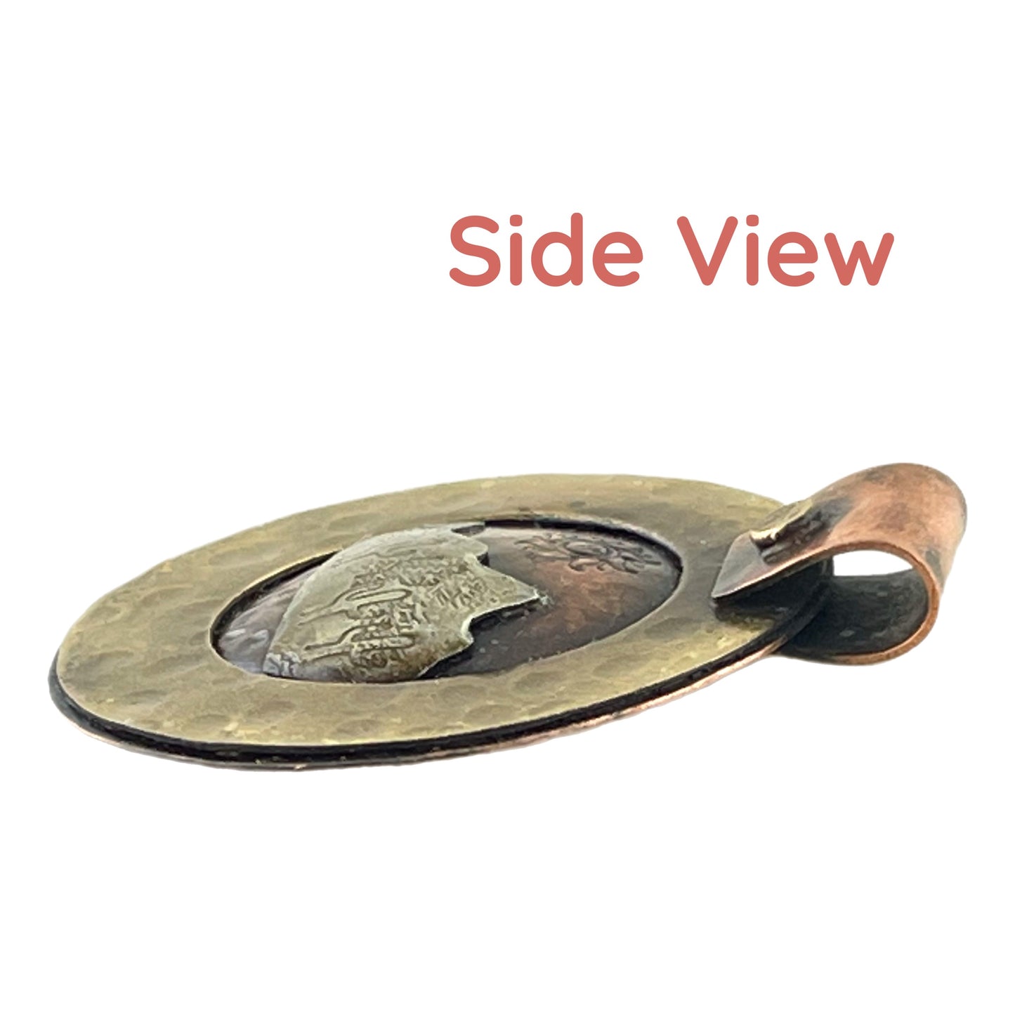 Antiqued Desert Sunrise Pendant in Copper & Mixed Metals