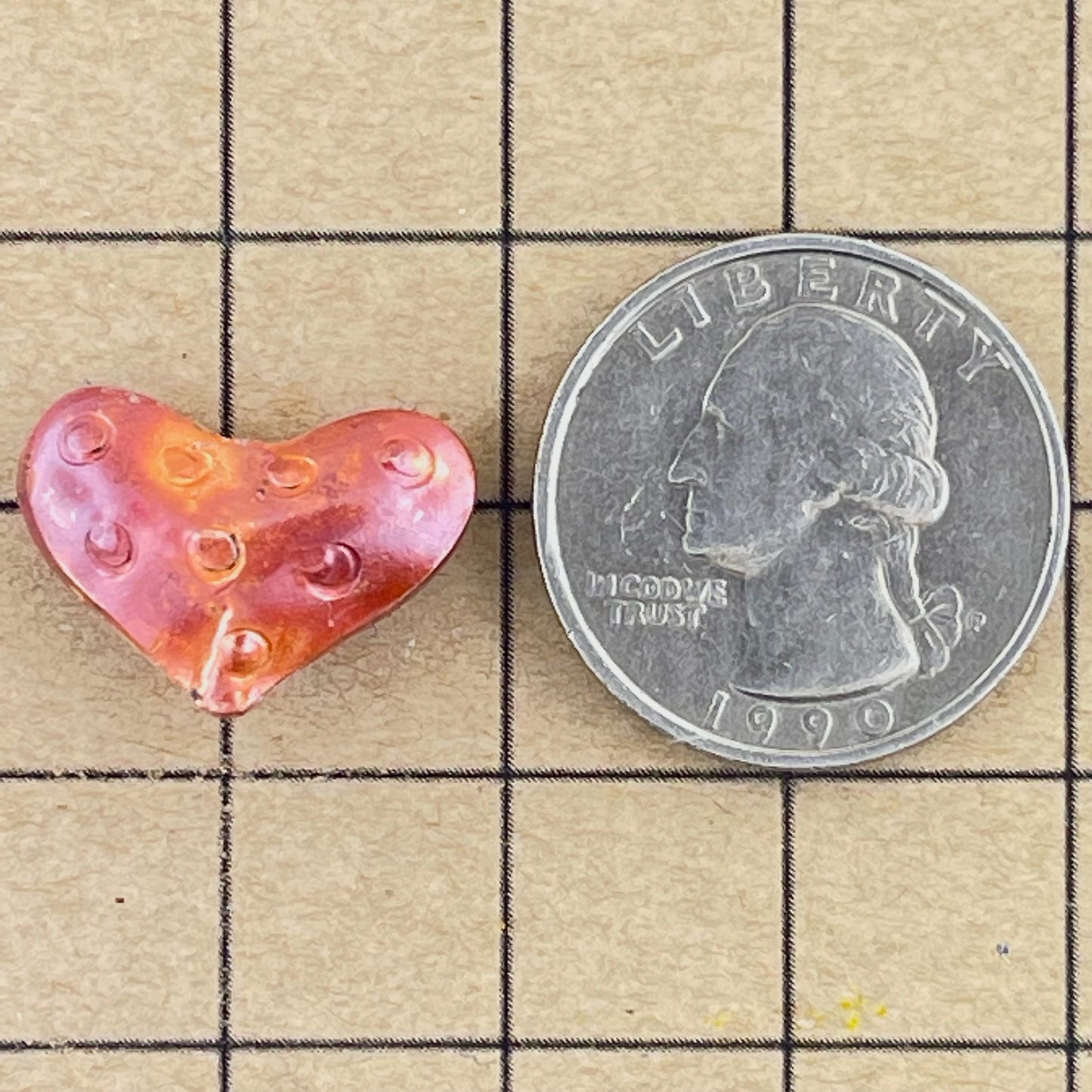 Small Puffy Heart with Stamping • String Top to Bottom