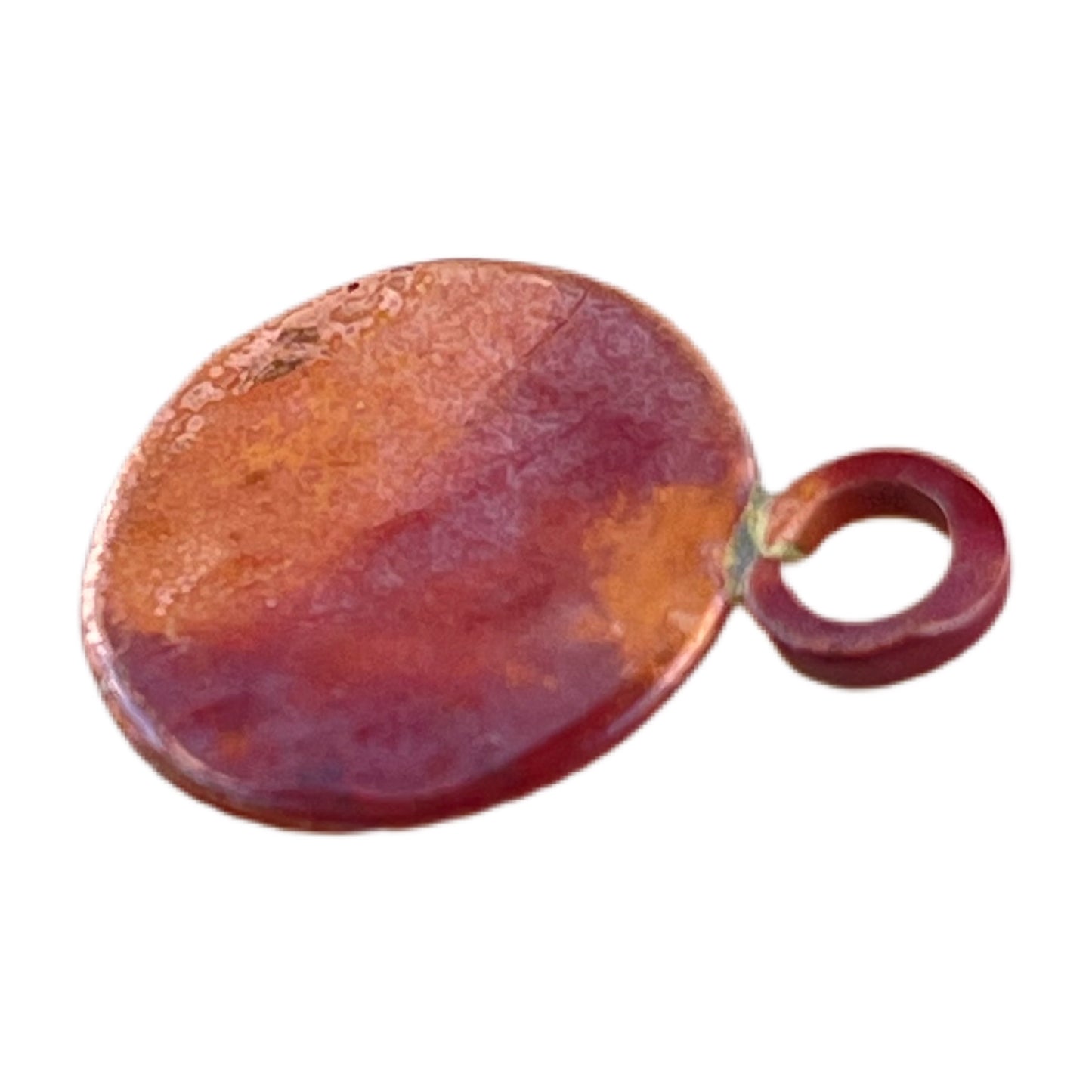 Copper Round Charm with Torch-Heated Patina