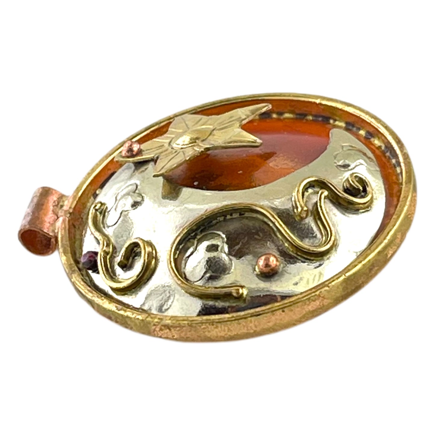 Celestial Eclipse Pendant in Copper and Mixed Metals