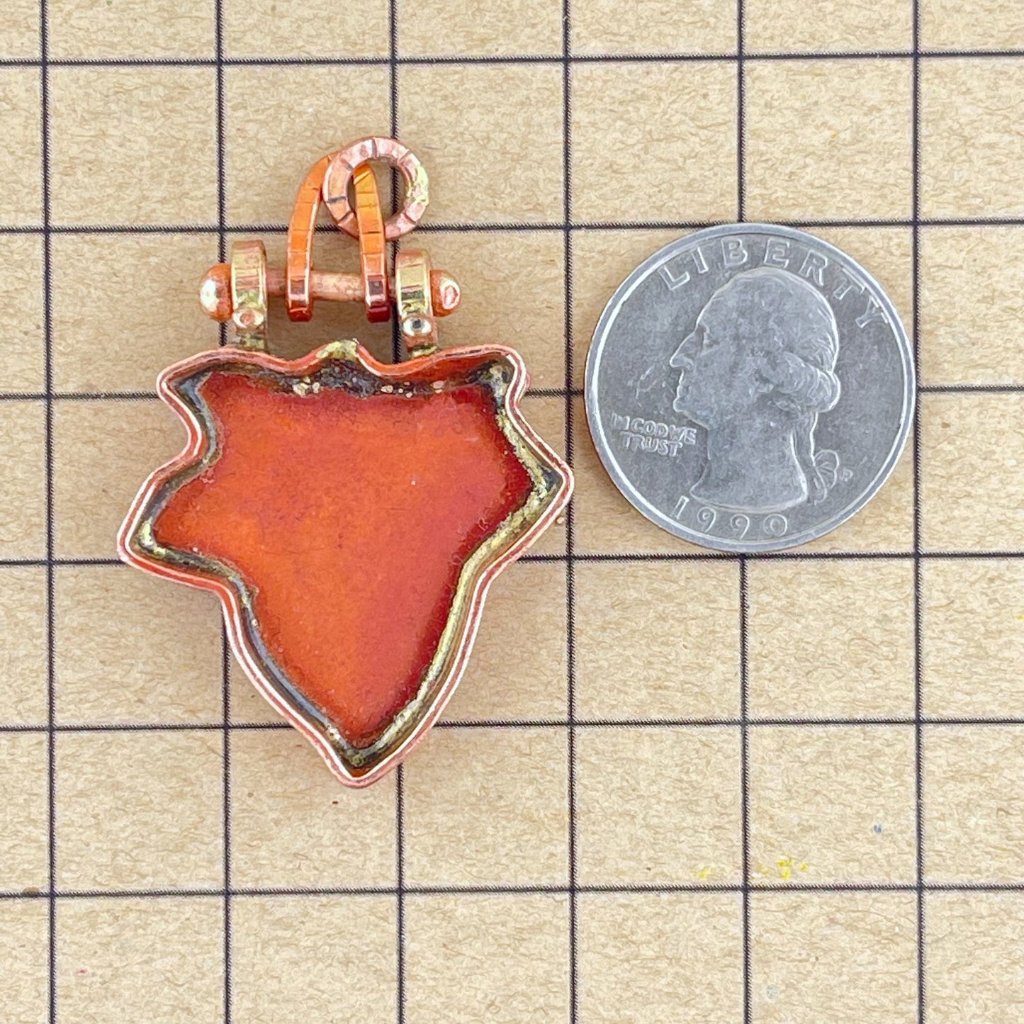 Copper Maple Leaf Bezel Pendant
