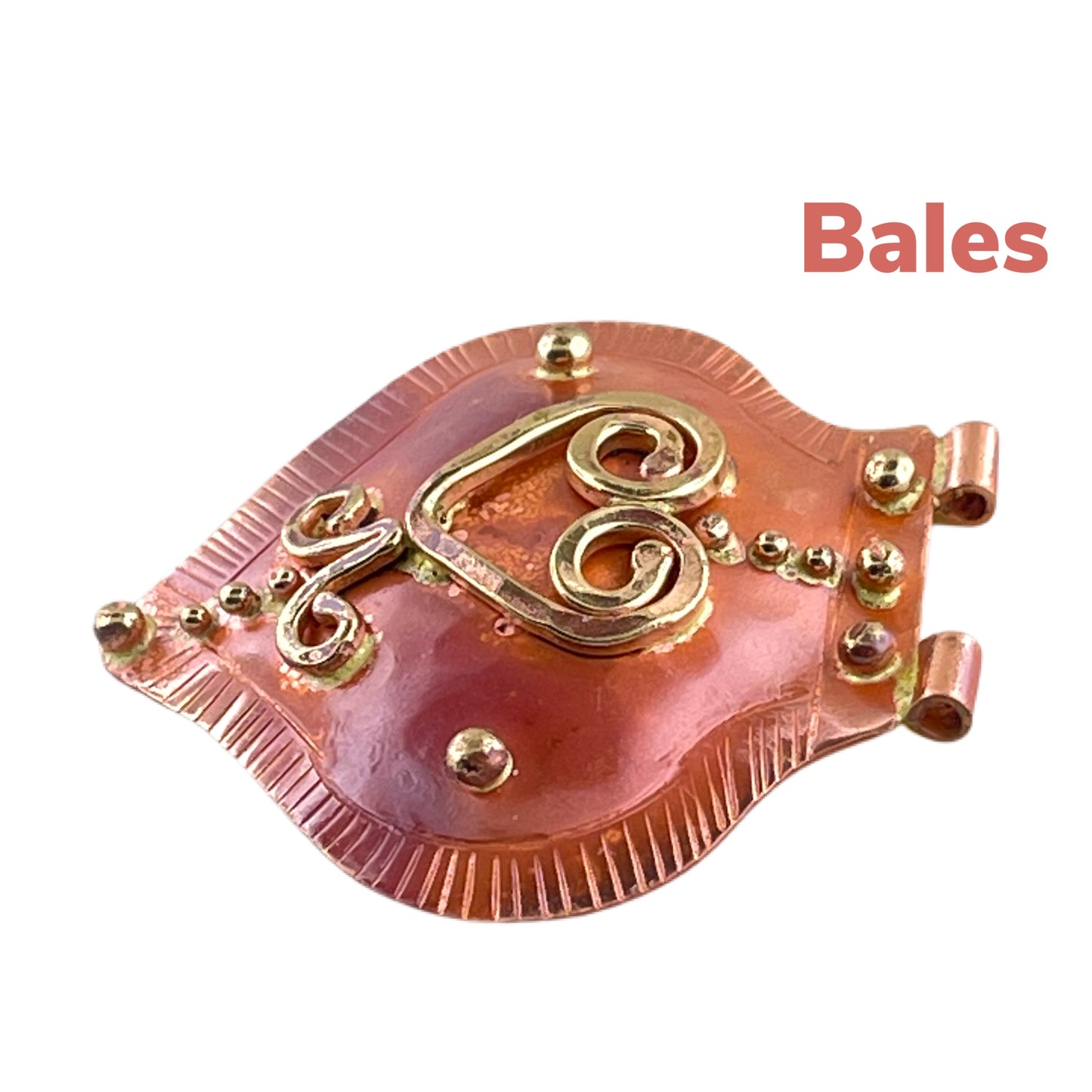 Celtic Inspired Copper and Brass Heart Pendant for Necklaces