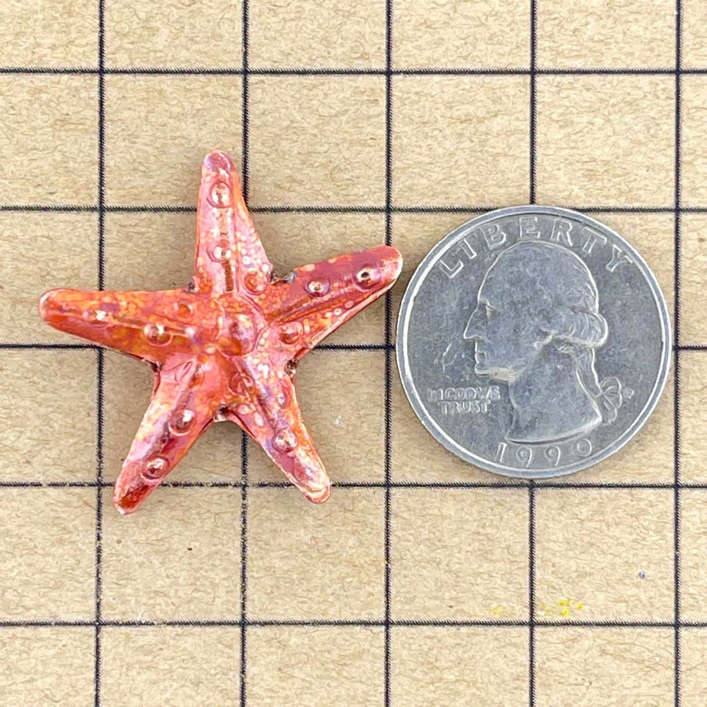 Rustic Copper Starfish Bead – Ocean-Inspired Artisan Design