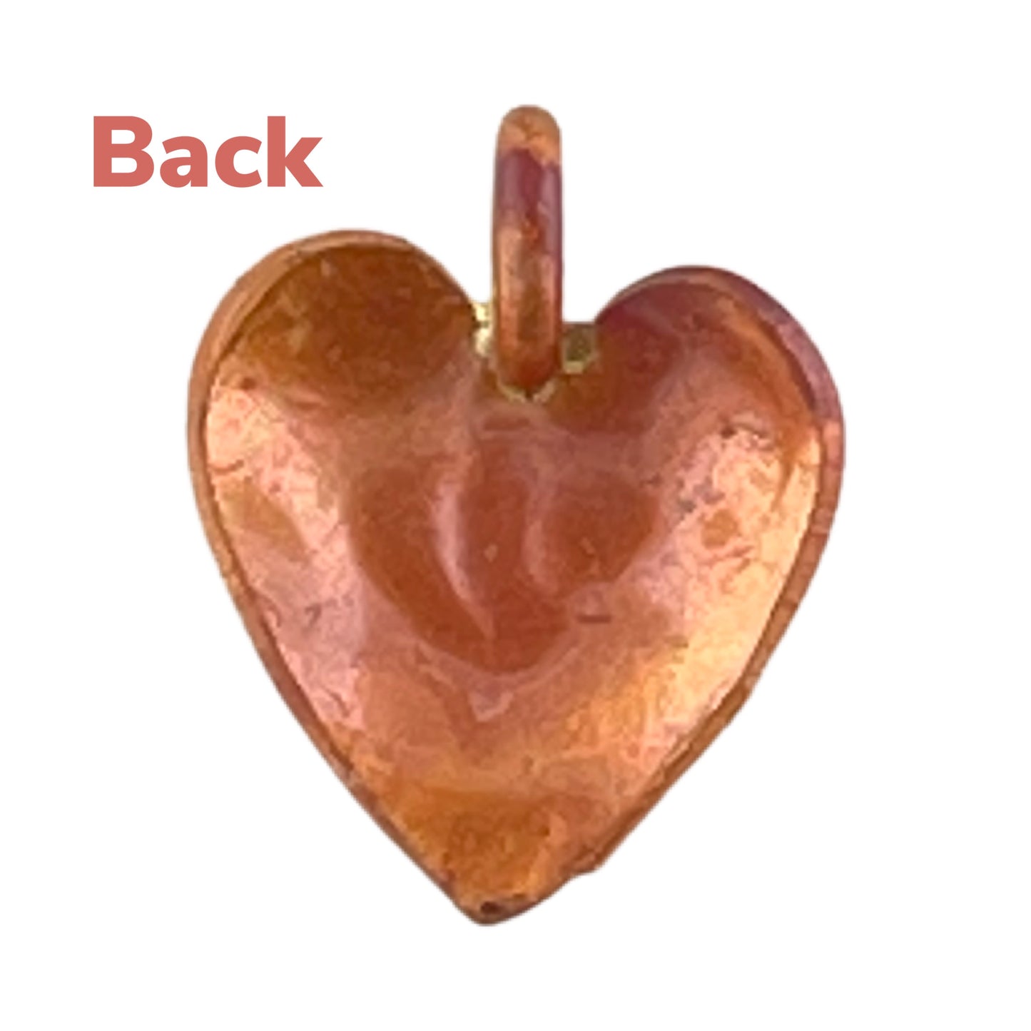 Copper Little Heart Charm with Right Angle Bail