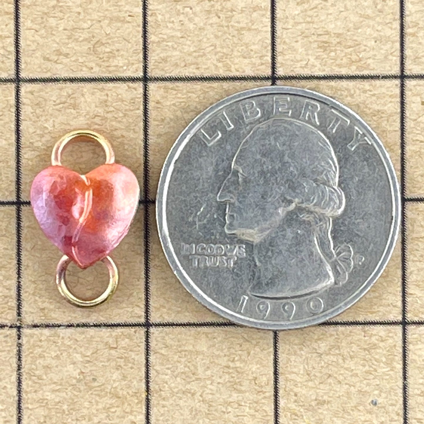 Small Heart Link All Copper with Brass Accented Bales