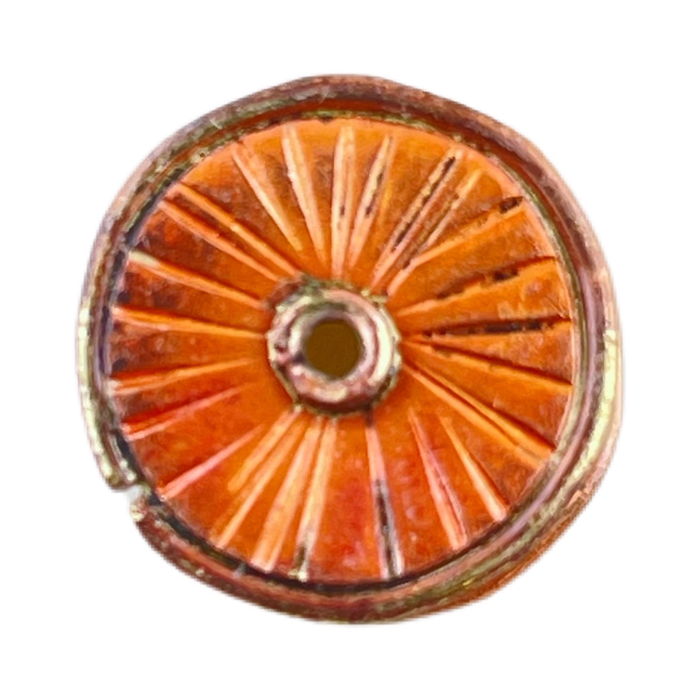 Copper End Cap with Brass Accents for Kumihimo & Multi-Strand Jewelry