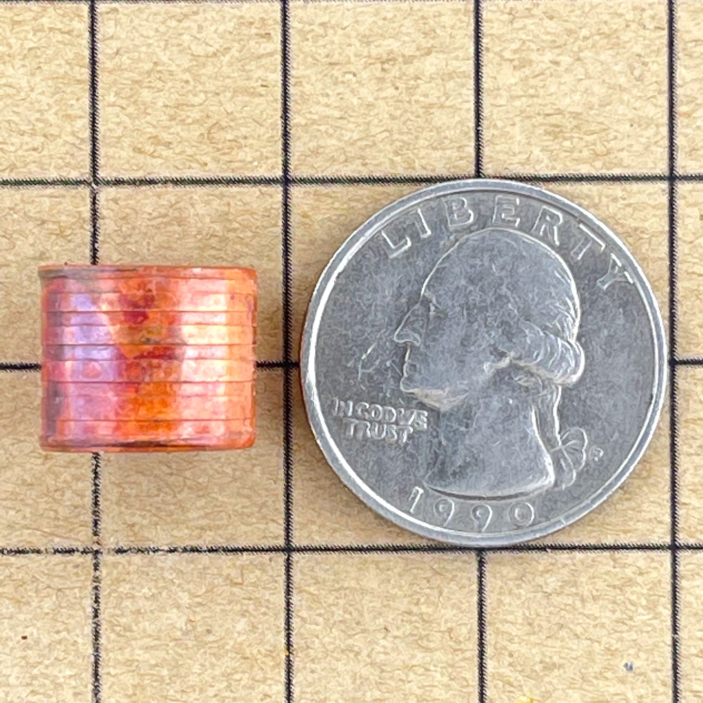 Medium Rustic Copper Barrel Bead