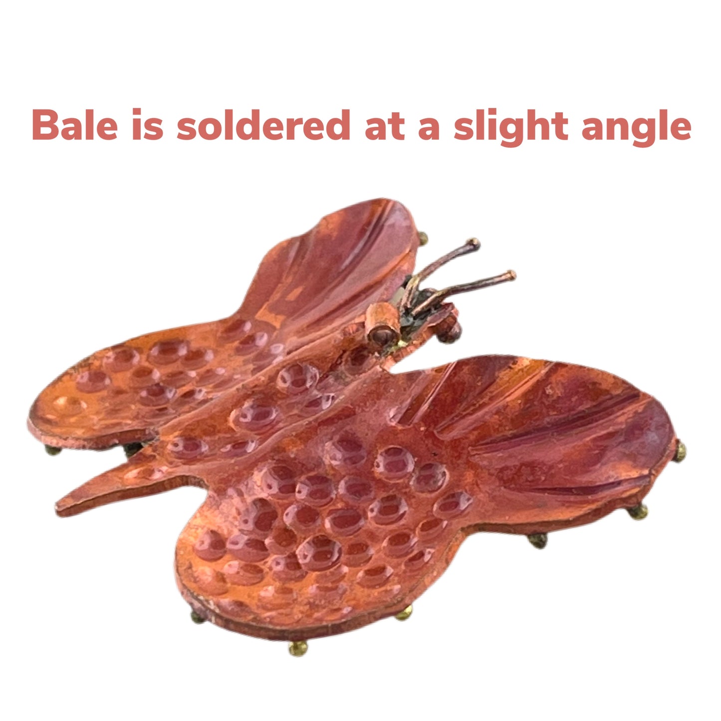 Copper Butterfly Pendant with Bumps