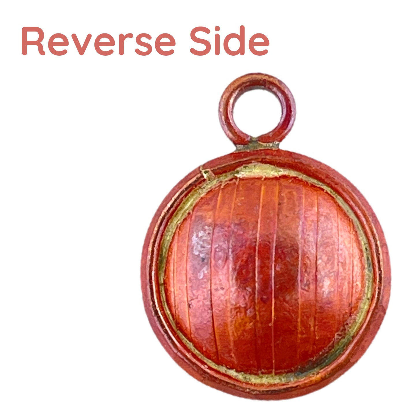 Reversible Copper Spiral Charm with Textured Detail Flush Bale