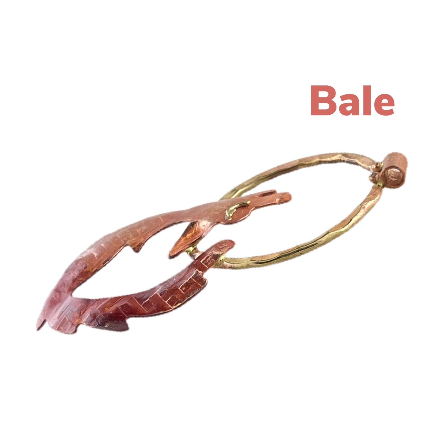 Copper Coyote Pendant with Brass Details by Patricia Healey