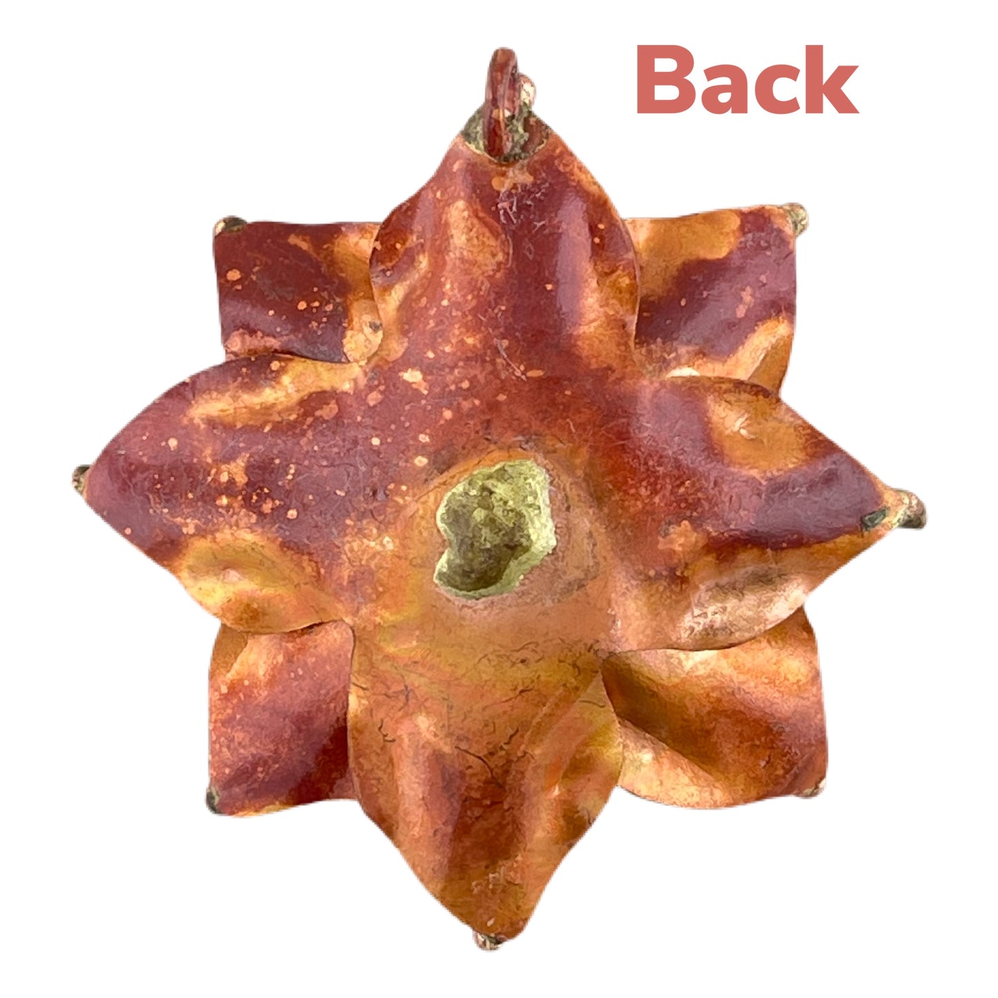 Beautiful Copper Flower Pendant with Brass Accents