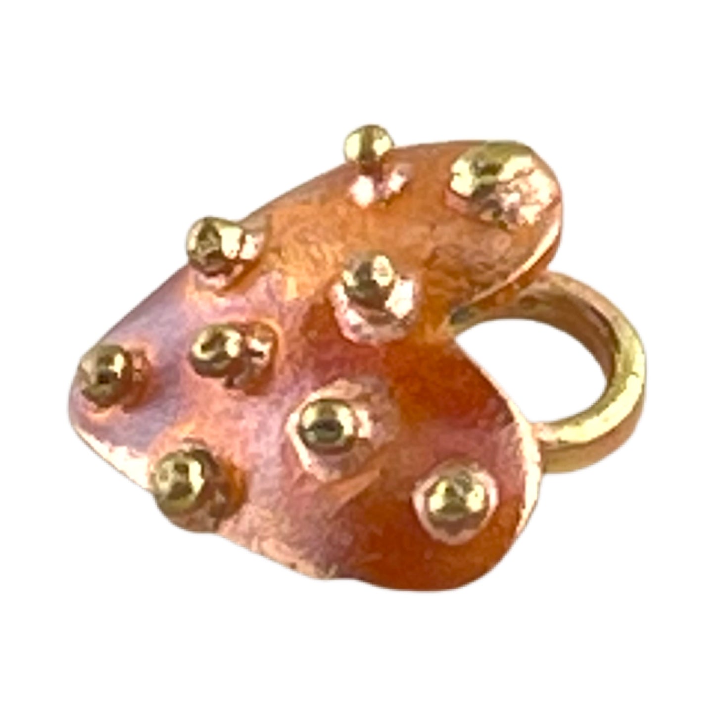 Heart Charm with "Golden" Bumps