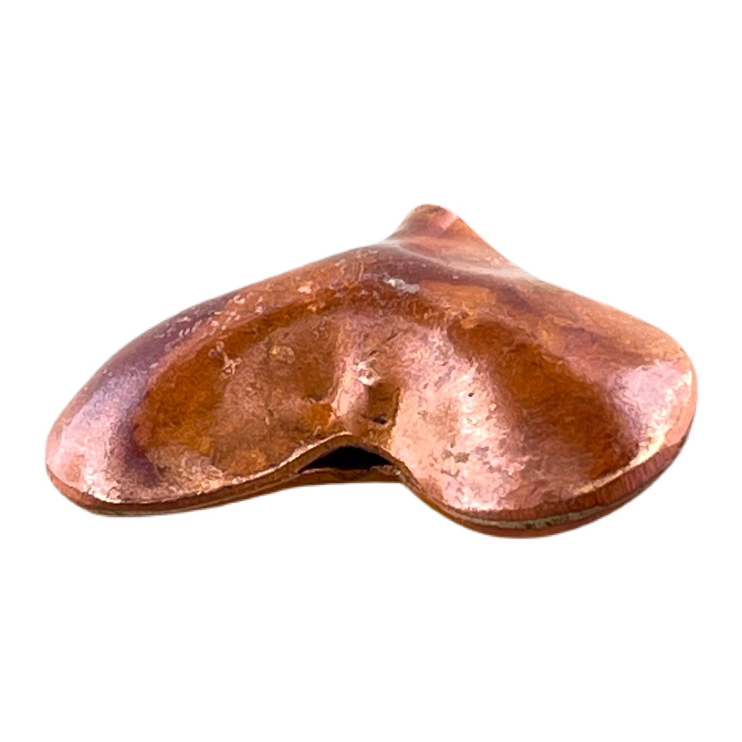 Medium Puffy Heart Copper Bead • String Top to Bottom