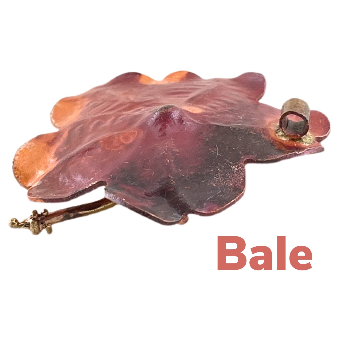 Copper Hibiscus Flower Pendant with Brass Stamen