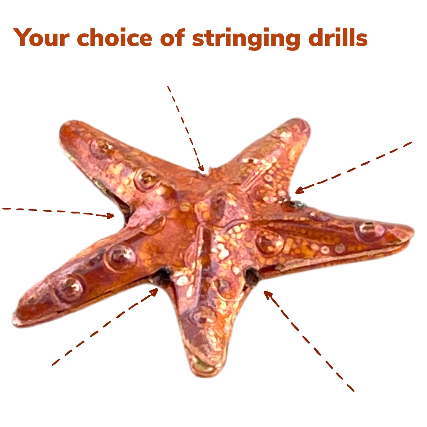 Rustic Copper Starfish Bead – Ocean-Inspired Artisan Design