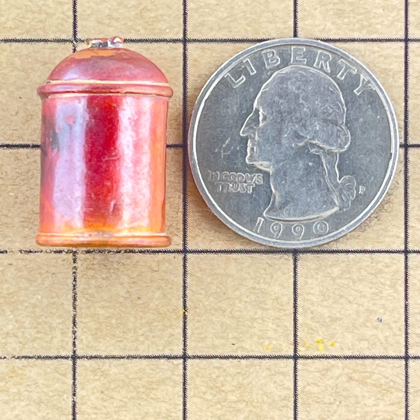 Large Copper Bullet End with Brass Accents for Jewelry Making