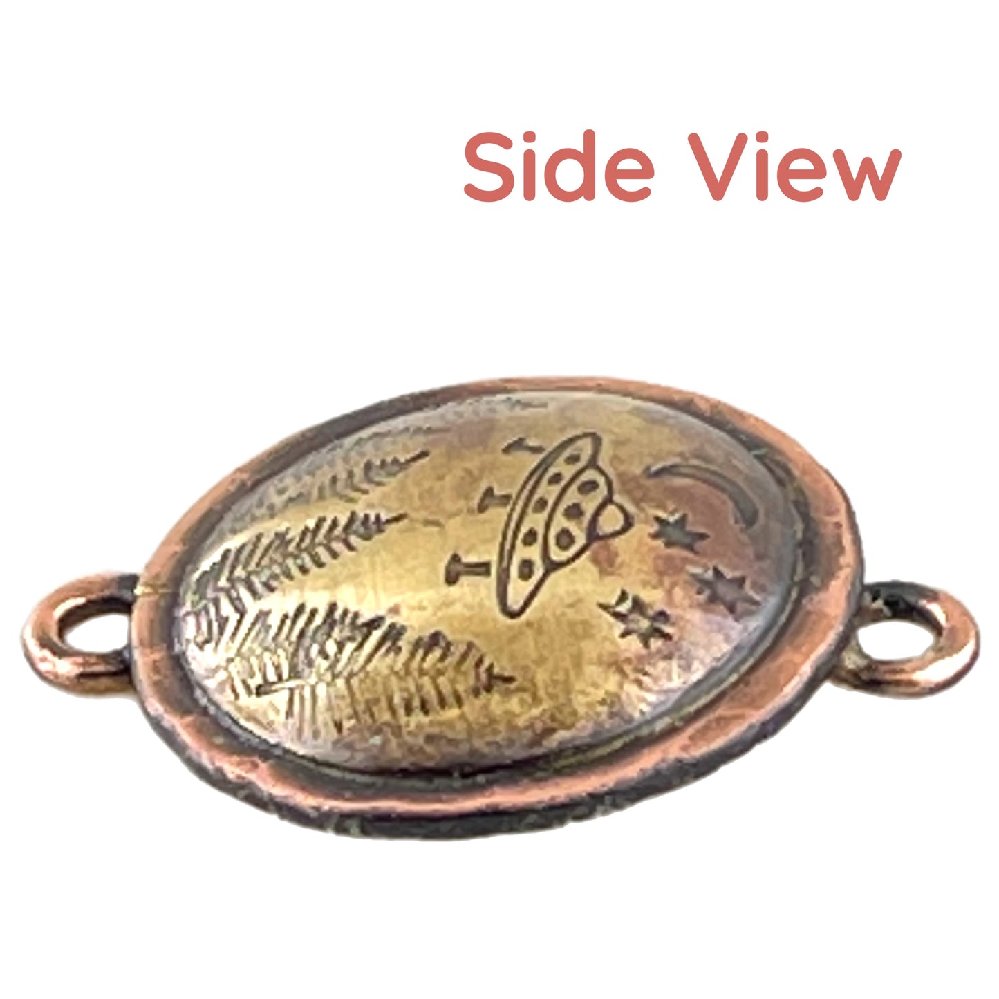 Artisan Copper & Brass Spaceship Over Pine Forest Link