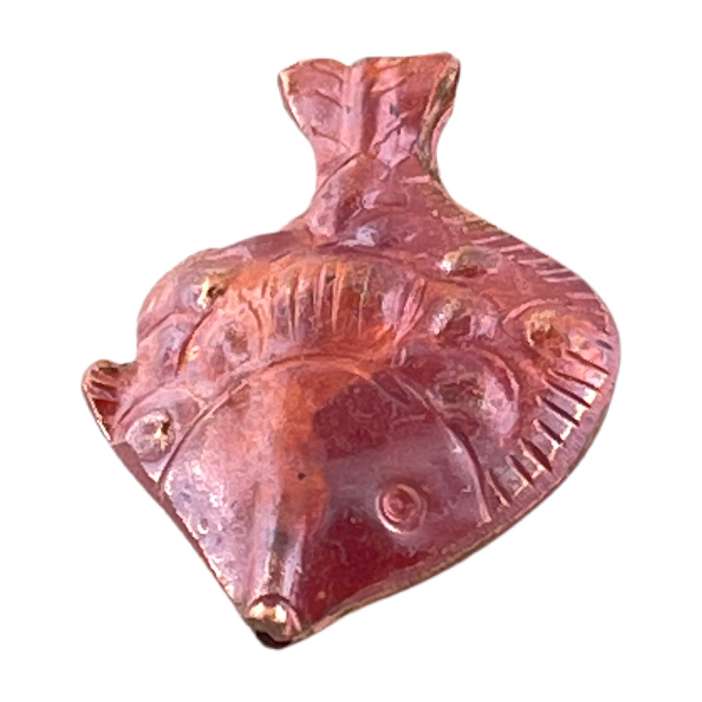 Rustic Copper Tropical Fish Bead – Double-Sided Design
