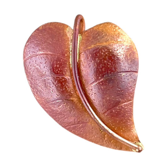 Large Copper Leaf with Option for Mirroring Leaves for Earring Design