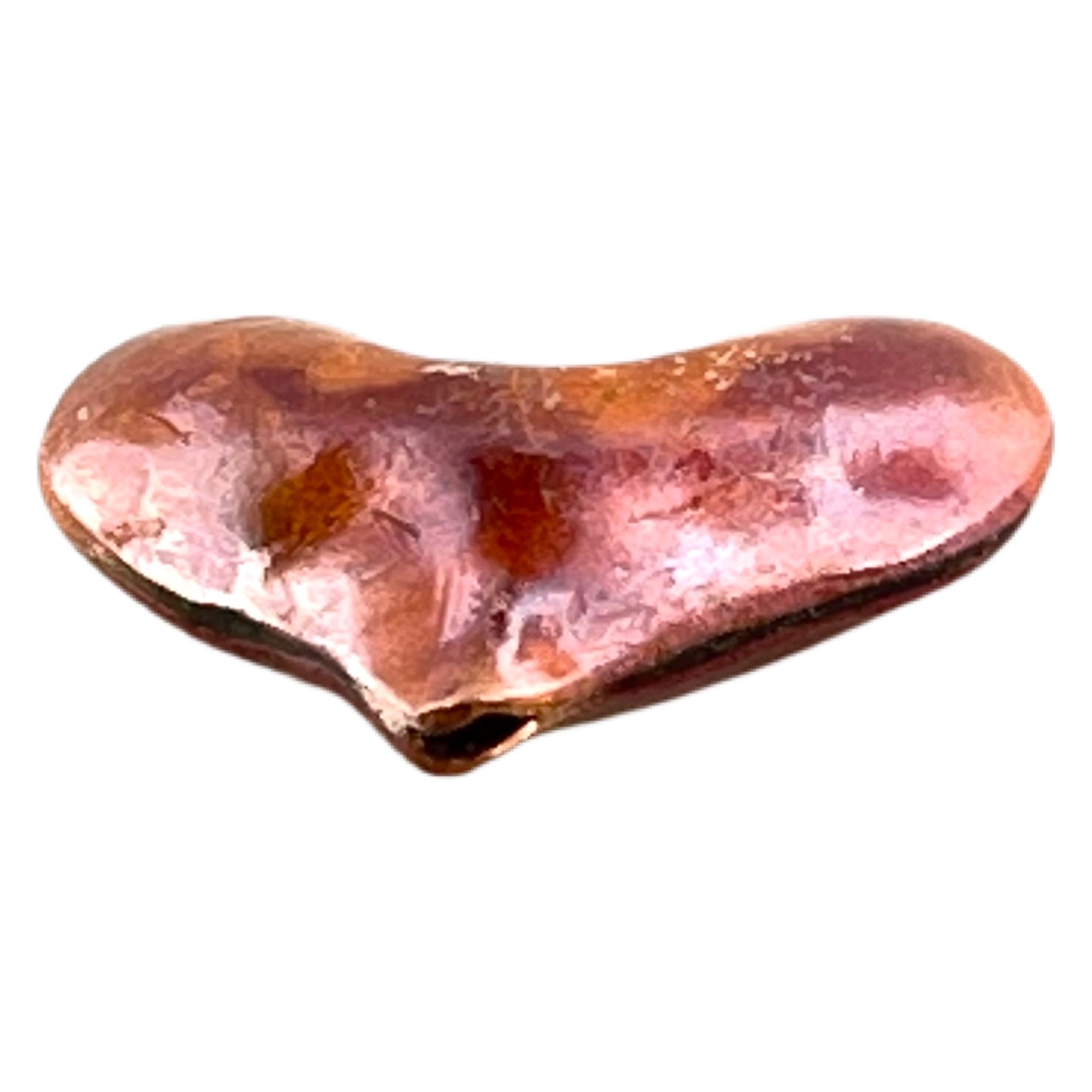 Medium Puffy Heart Copper Bead • String Top to Bottom