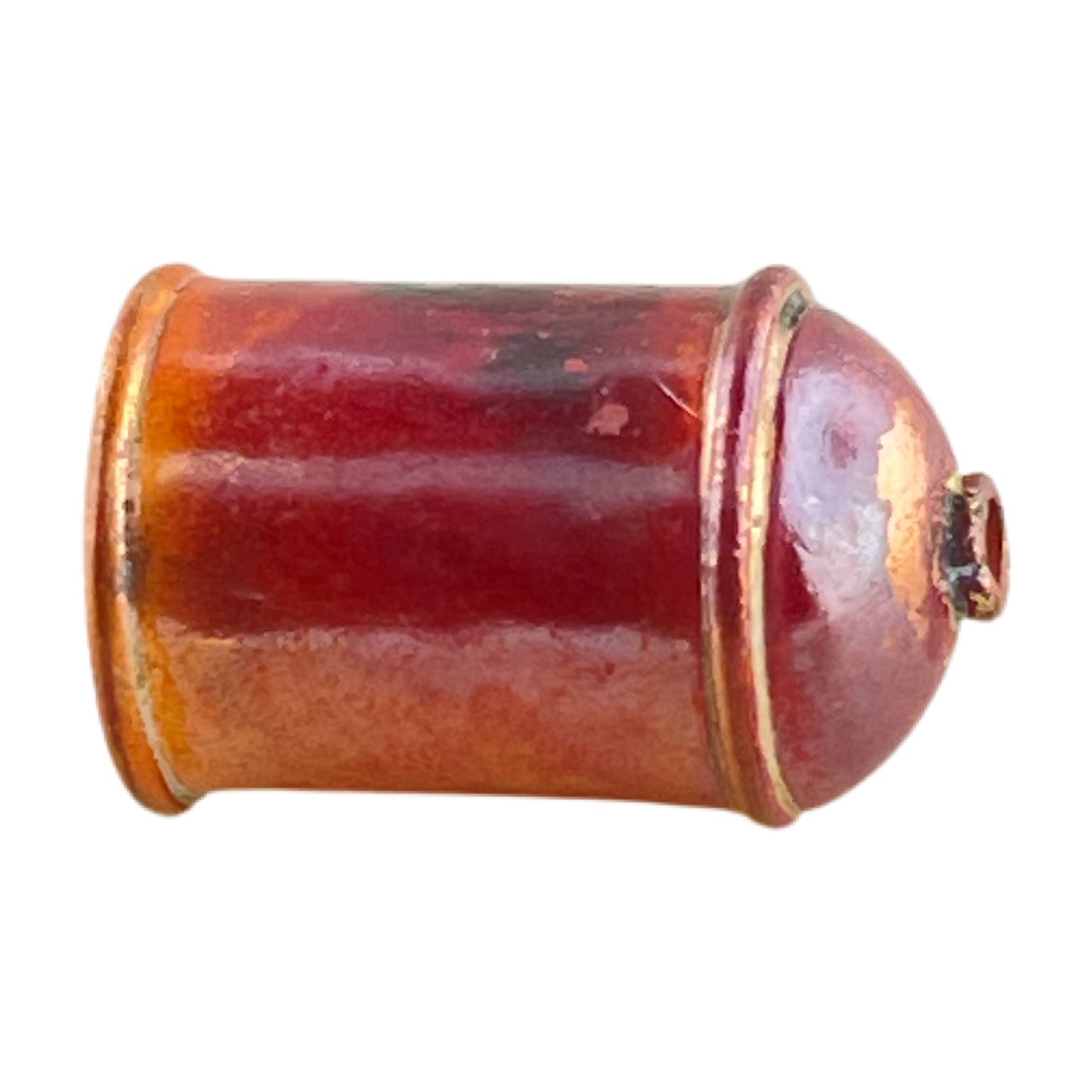 Large Copper Bullet End with Brass Accents for Jewelry Making