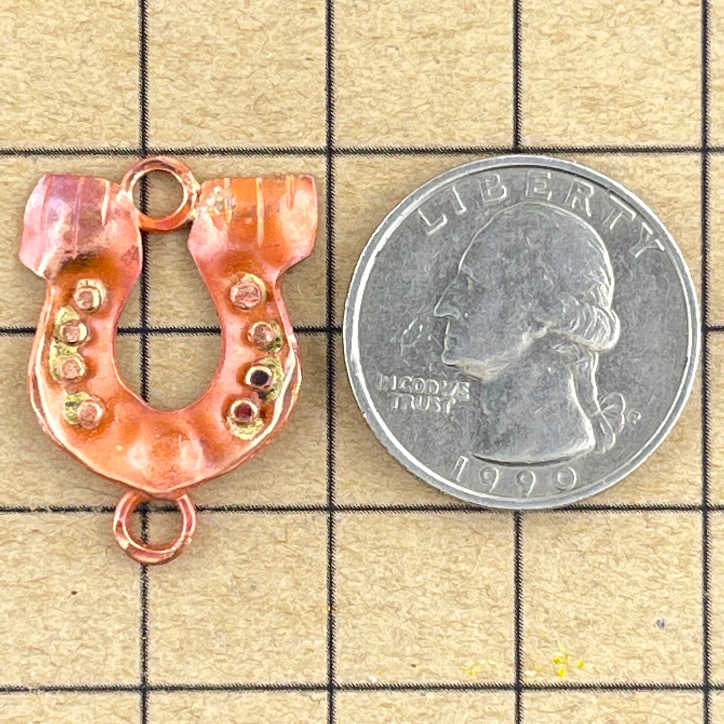 Small Horseshoe Link • Copper and Brass Rustic Accent