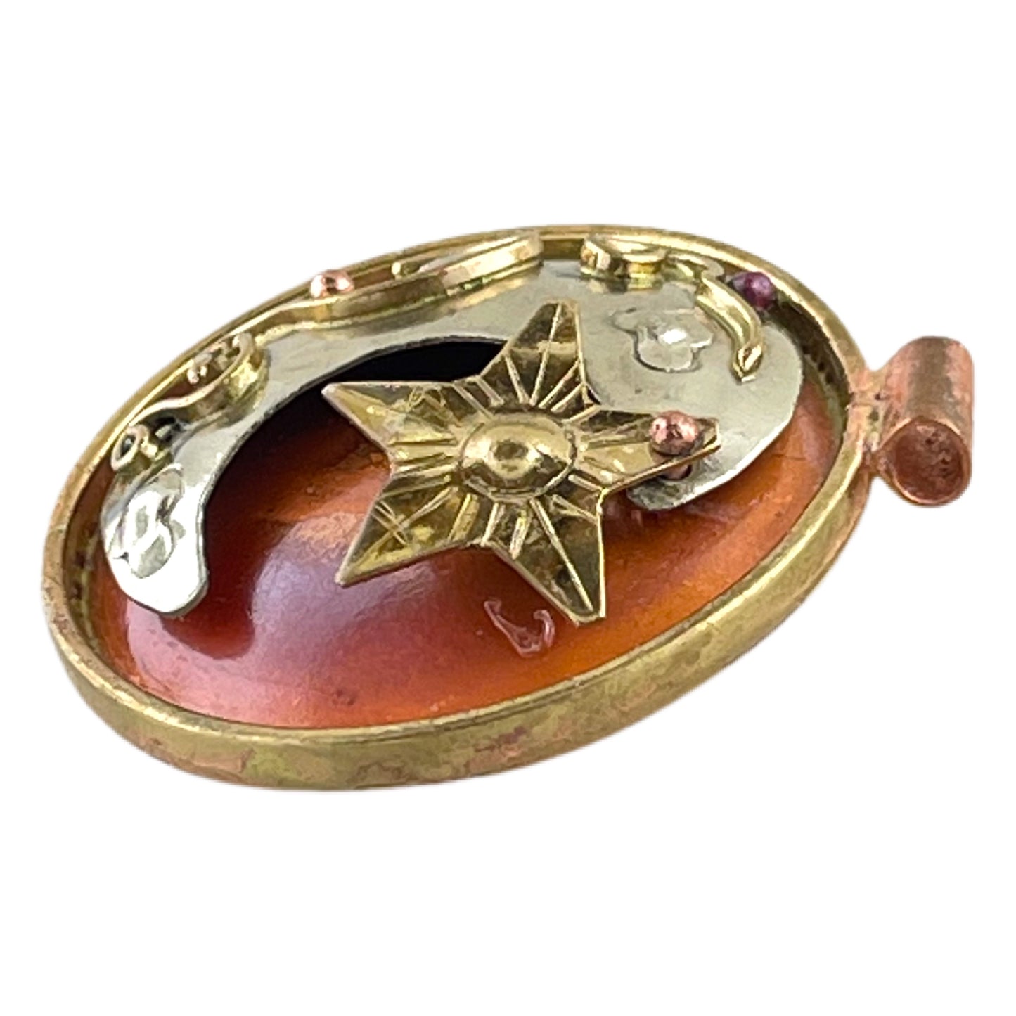 Celestial Eclipse Pendant in Copper and Mixed Metals