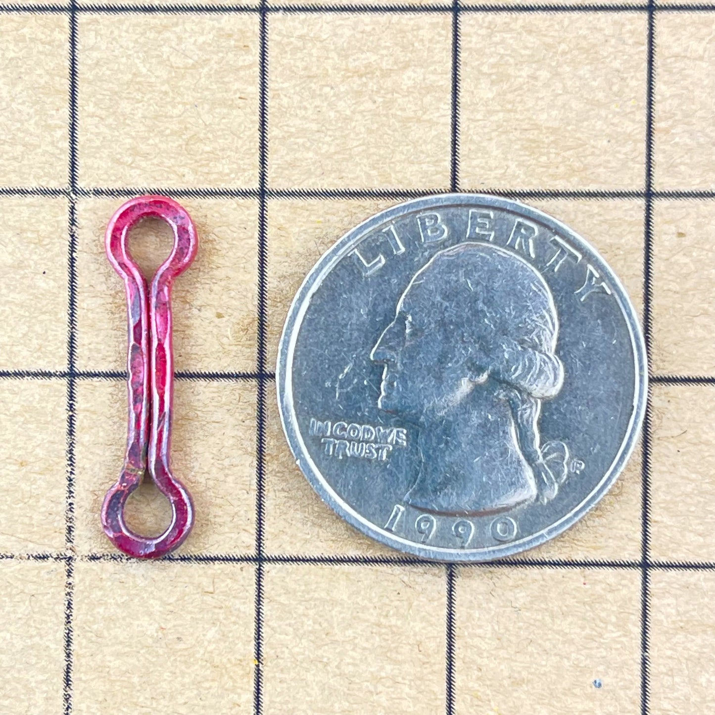 Textured Copper Link – Handmade Jewelry Component