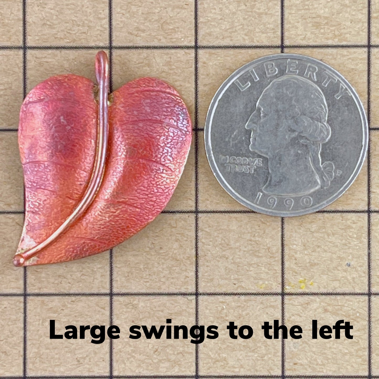 Large Copper Leaf with Option for Mirroring Leaves for Earring Design