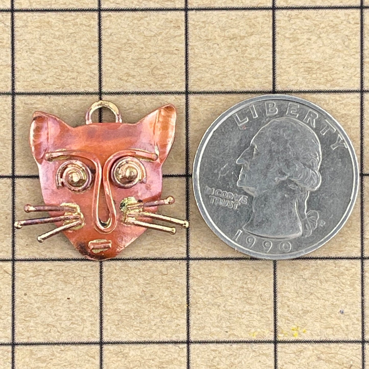 Copper Cat Charm – Whimsical and Handcrafted