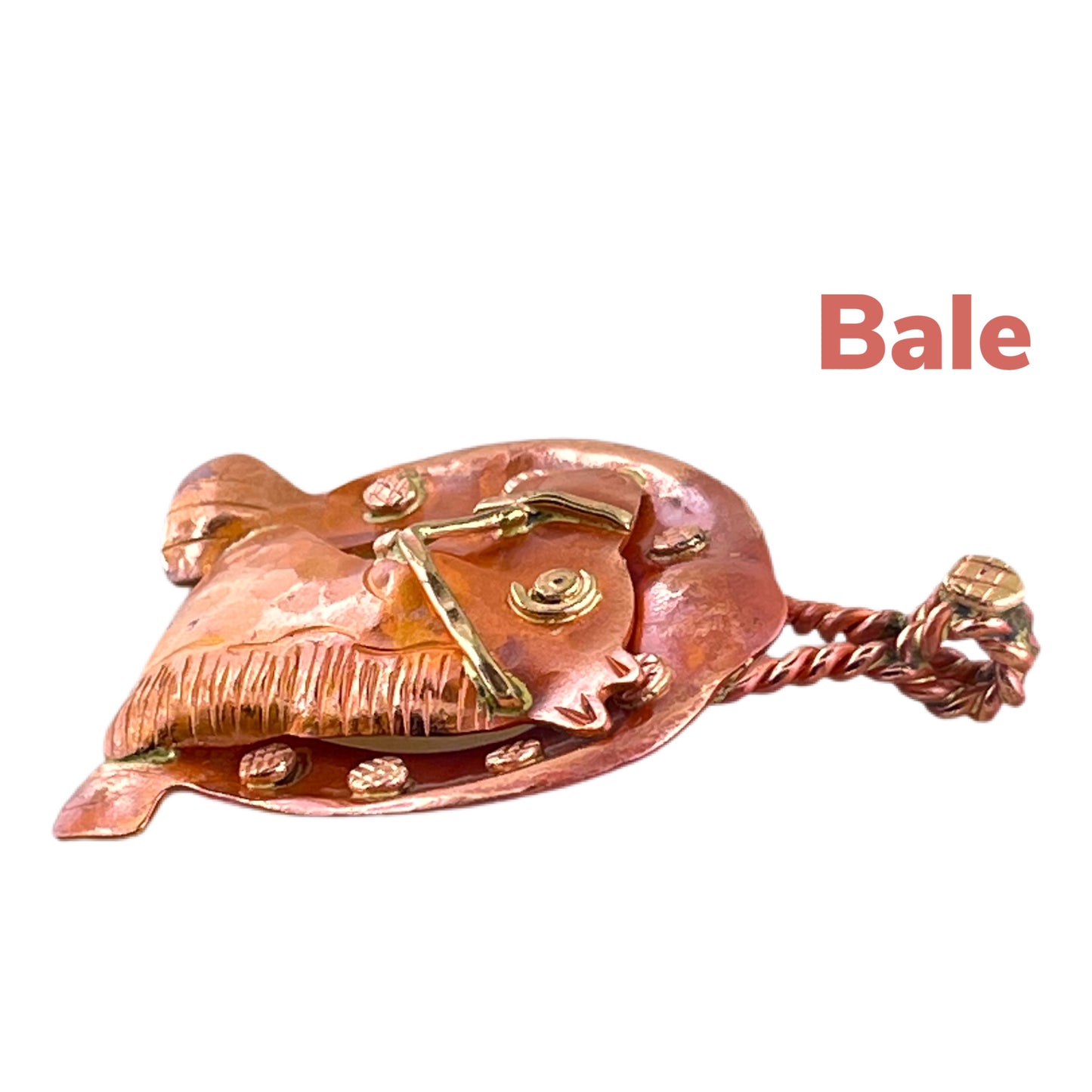 Horse Head and Horseshoe Pendant • Copper and Brass