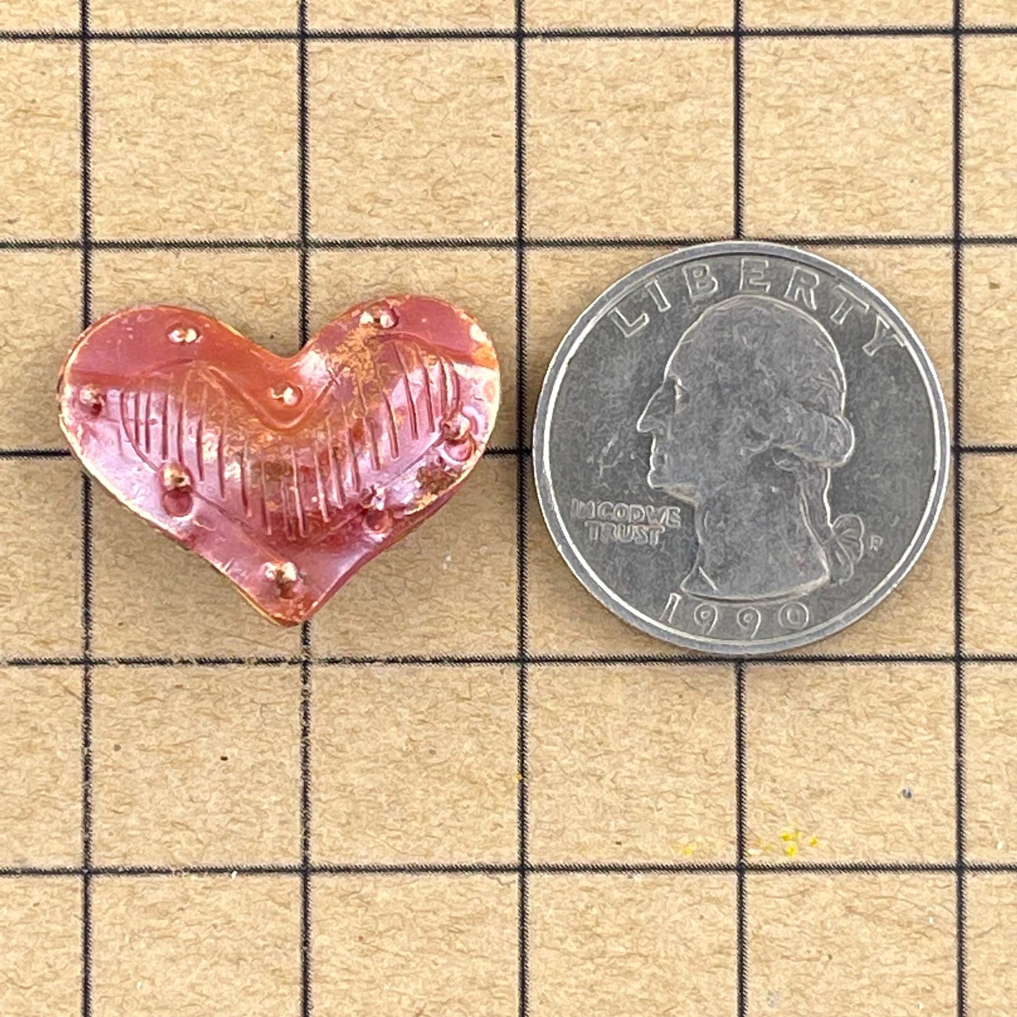 Medium Puffy Heart with Border Stamping • String Side to Side