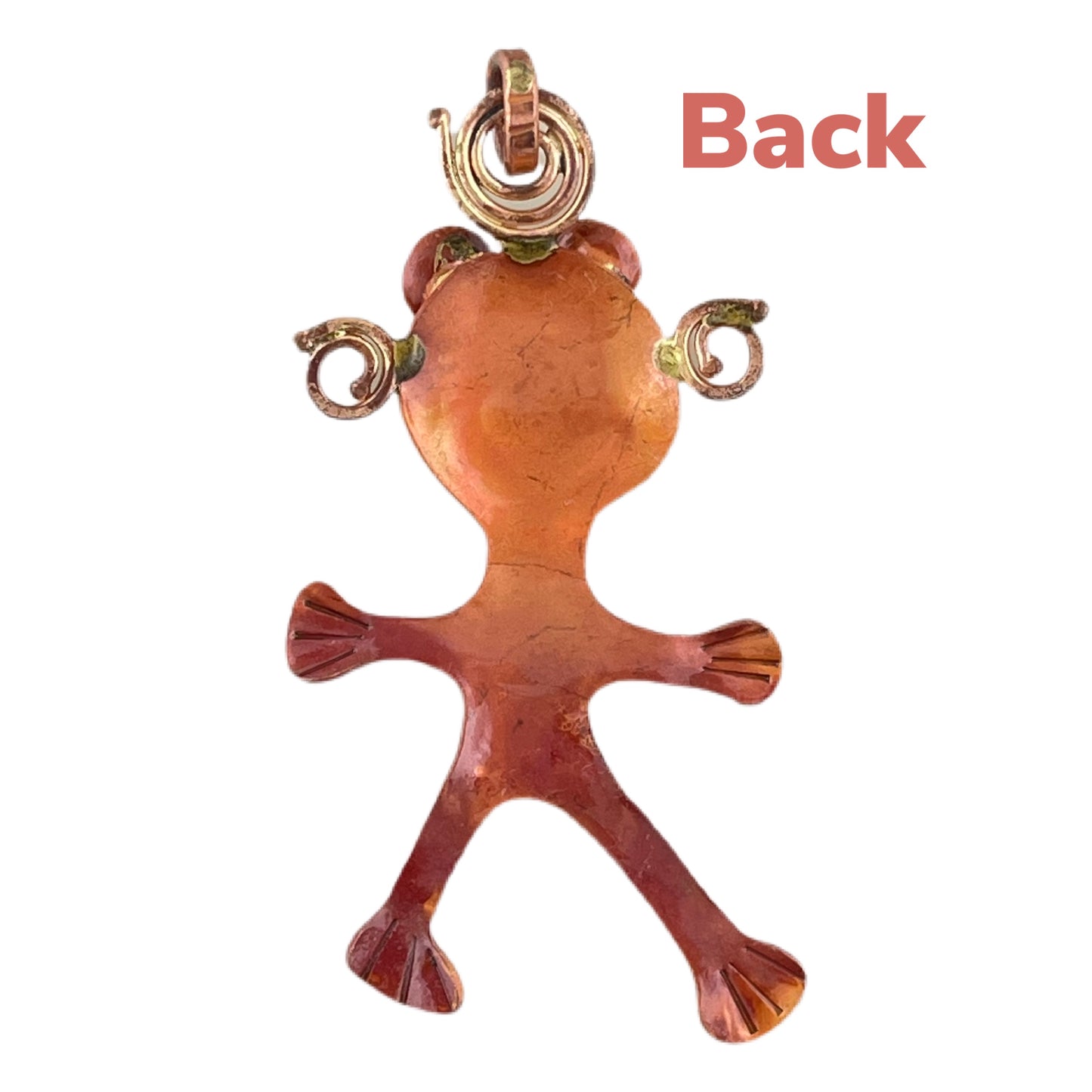 Petroglyph-Inspired Copper Figure Pendant with Spiral Ears