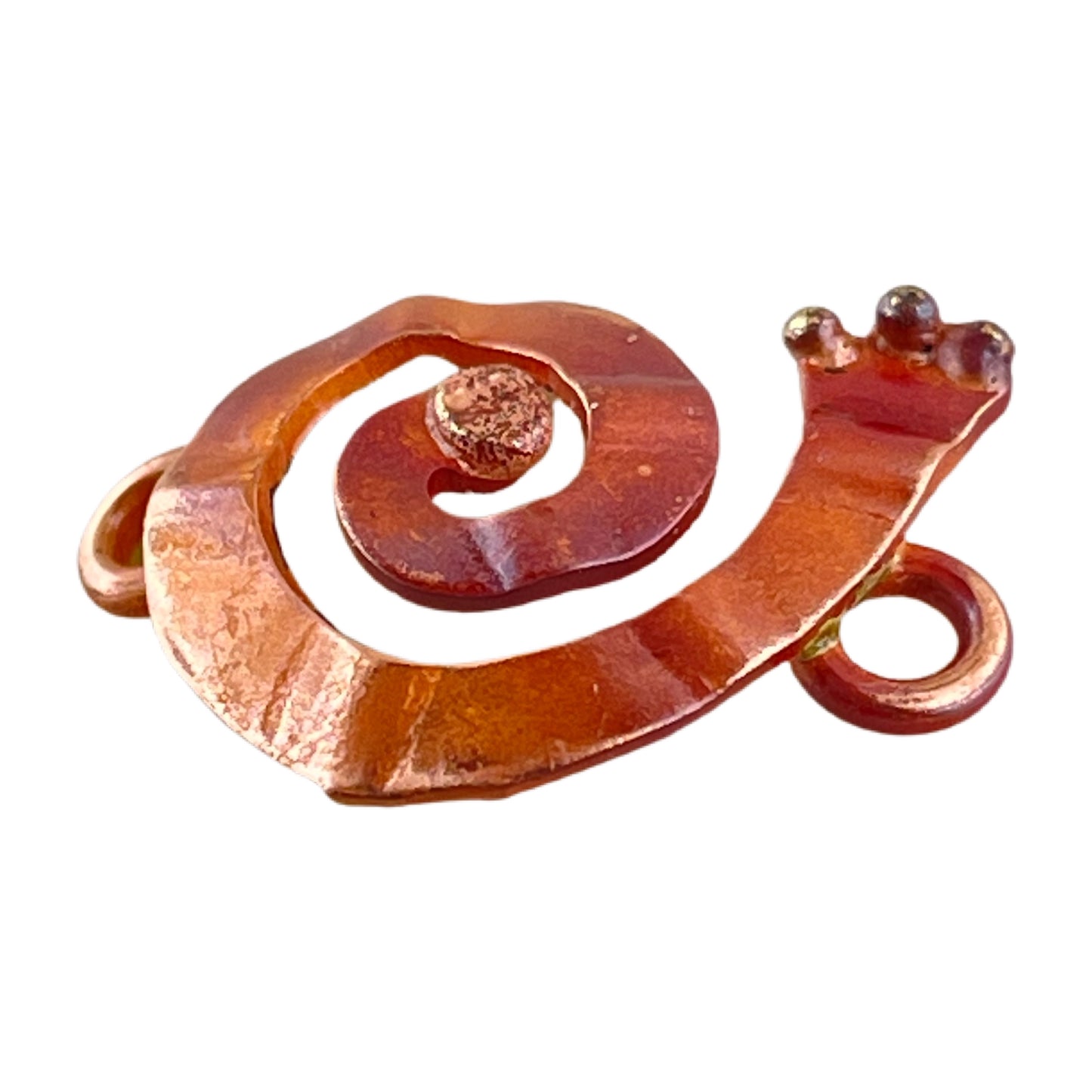 Right-Facing Copper and Brass Spiral Link for Jewelry Making