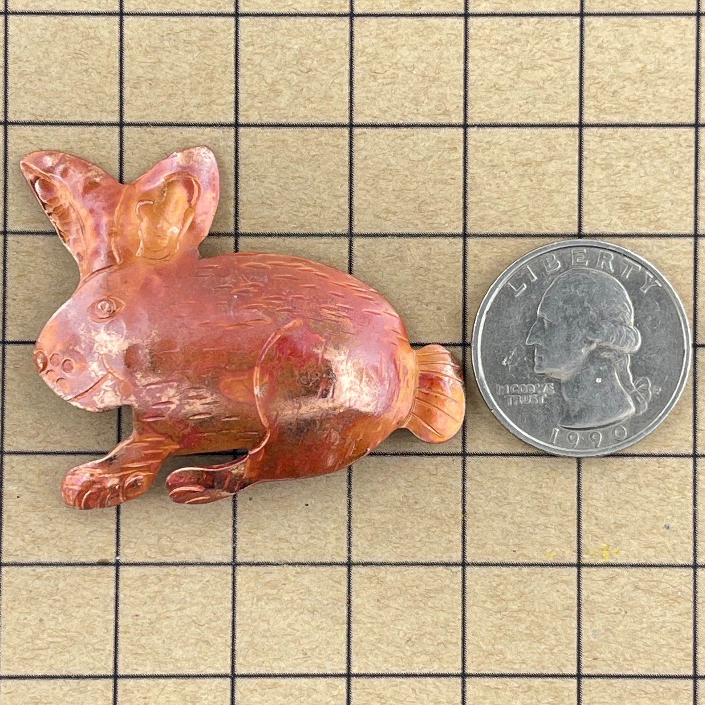 Copper Cottontail Rabbit Pendant by Patricia Healey
