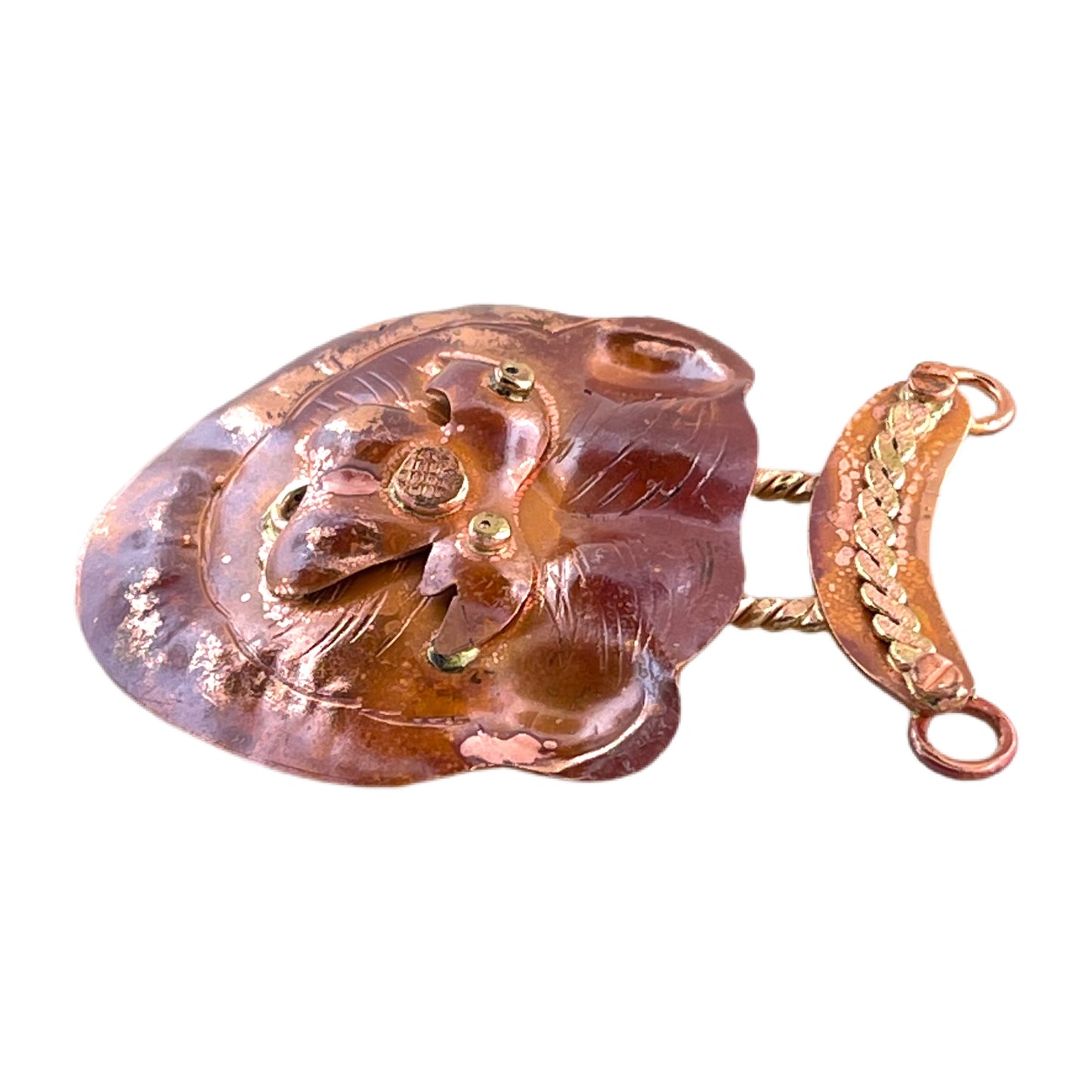 Copper Bear Pendant with Brass Accents