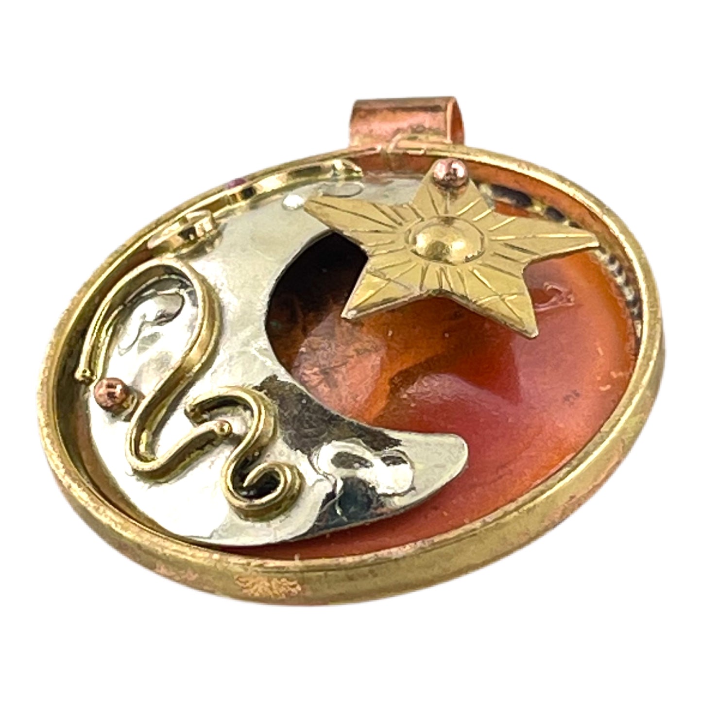 Celestial Eclipse Pendant in Copper and Mixed Metals