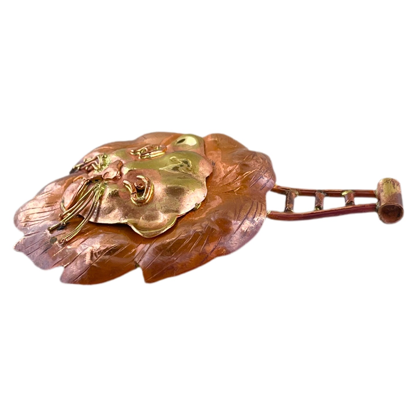 Lion Pendant in Copper and Brass