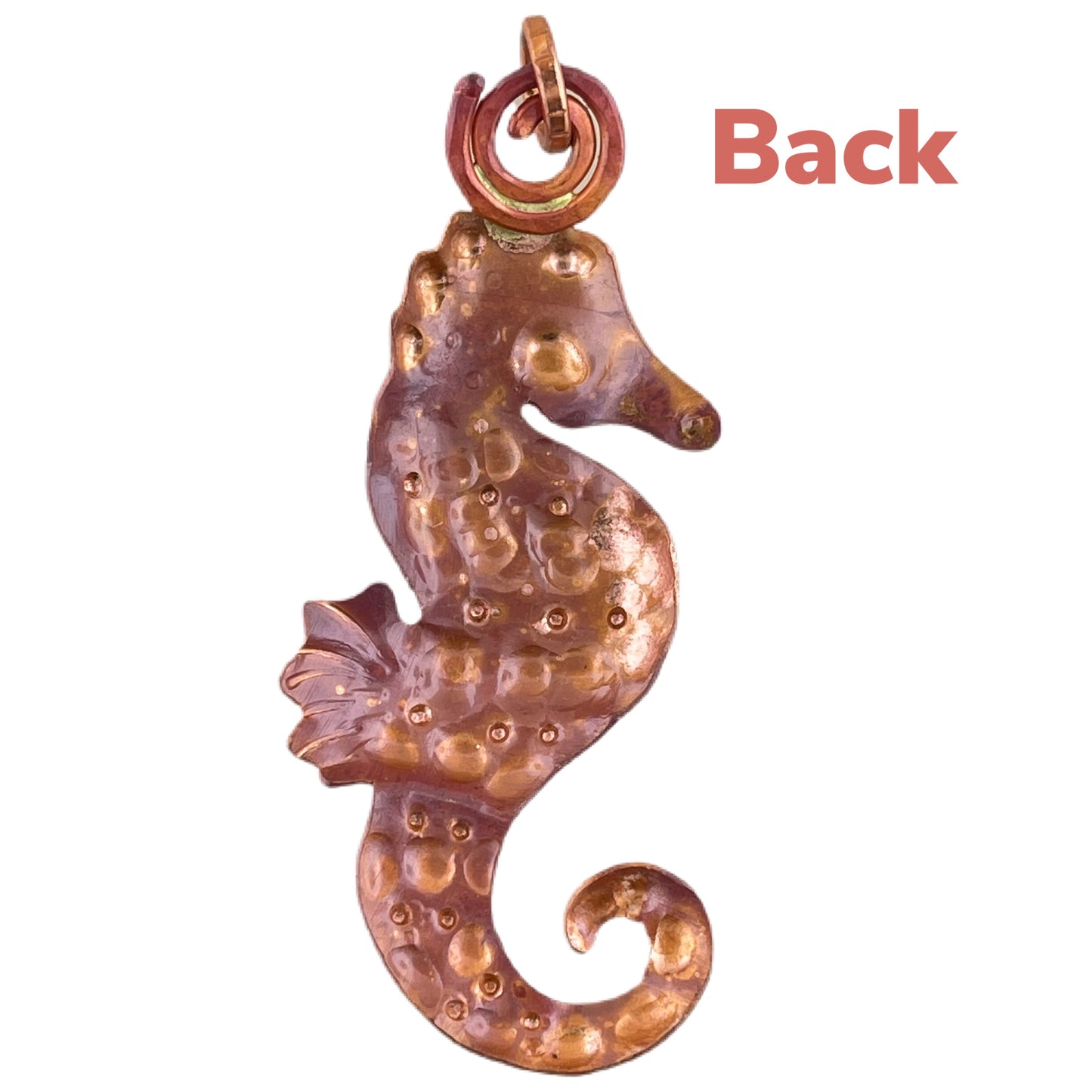 Large Copper Seahorse Pendant for Ocean Jewelry