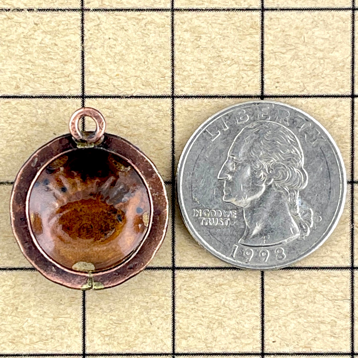Antiqued Copper & Brass Evil Eye Charm for Jewelry Making