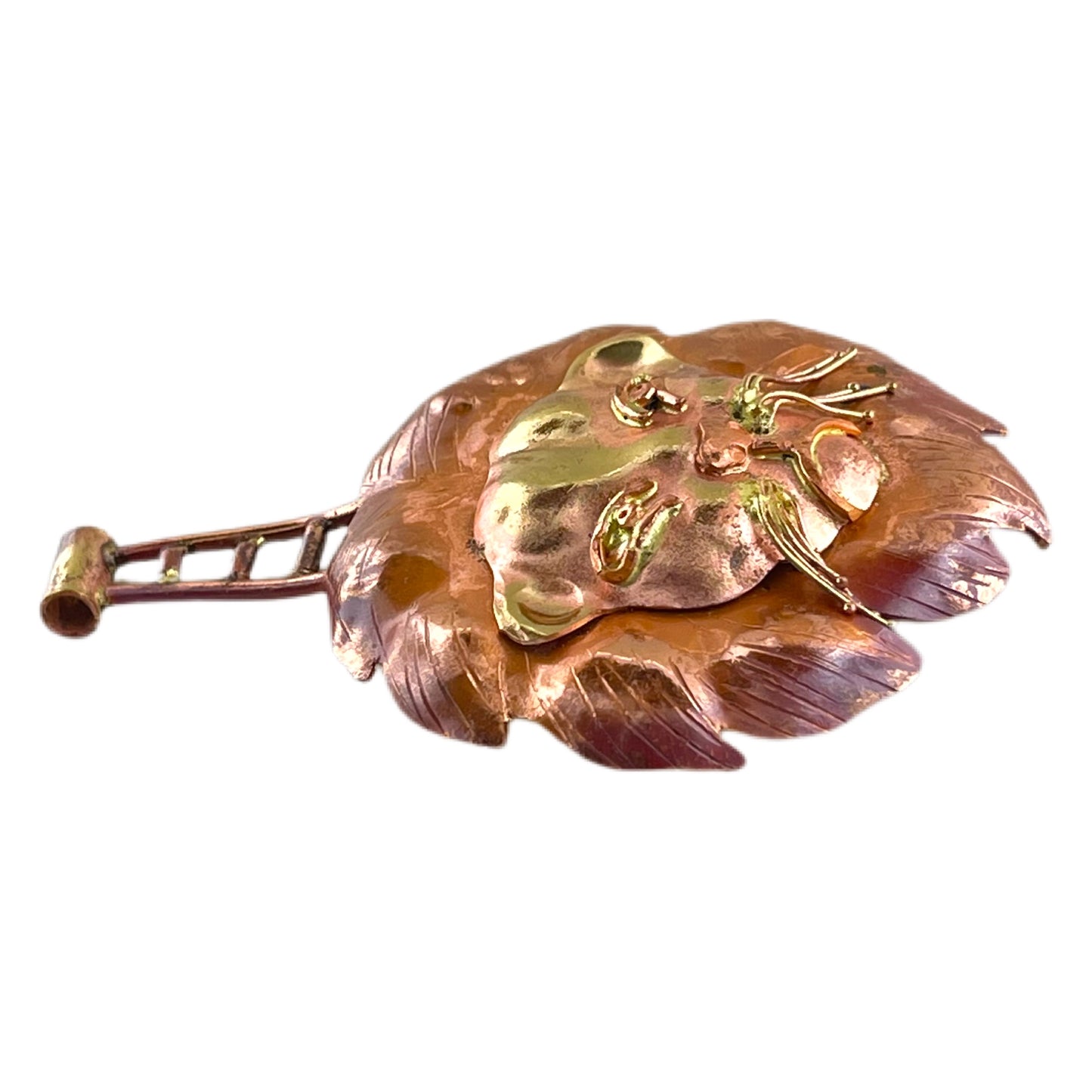 Lion Pendant in Copper and Brass